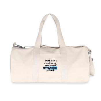 I'm emotionally built very close to the middle finger - Recycled Canvas Sports Bag by Stanley/Stella - natural - Front