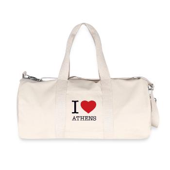 I LOVE ATHENS - Recycled Canvas Sports Bag by Stanley/Stella - natural - Front