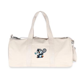 mignon pingouin joueur de tennis dessin animé tennis - Sac de sport en toile recyclée Stanley/Stella - blanc naturel - Devant