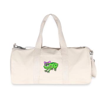Frog Girl Lady - Recycled Canvas Sports Bag by Stanley/Stella - natural - Front