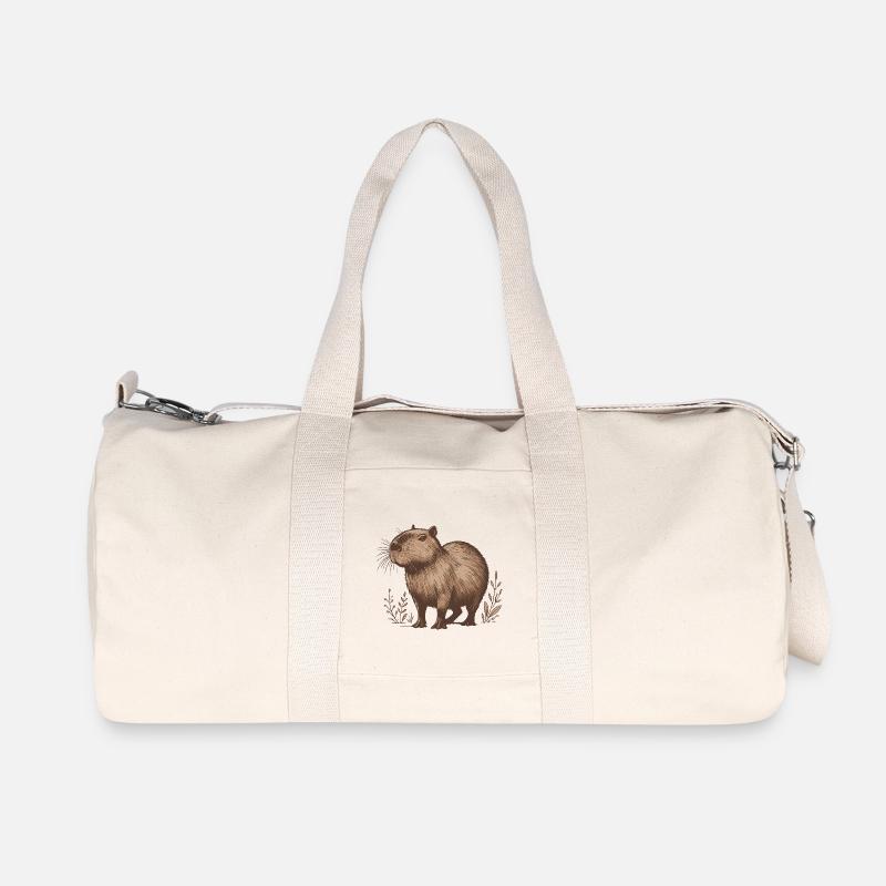 Capybara - Recycelte Canvas-Sporttasche von Stanley/Stella - Naturweiß
