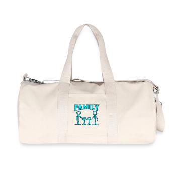 Motif famille. - Sac de sport en toile recyclée Stanley/Stella - blanc naturel - Devant