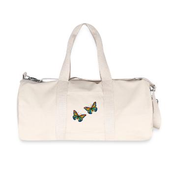 Conception de papillons en mosaïque colorée - Sac de sport en toile recyclée Stanley/Stella - blanc naturel - Devant