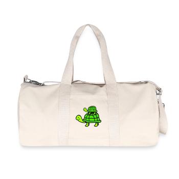 2 tortues Piggyback Maman Papa Enfant Chevauchant Mignon - Sac de sport en toile recyclée Stanley/Stella - blanc naturel - Devant