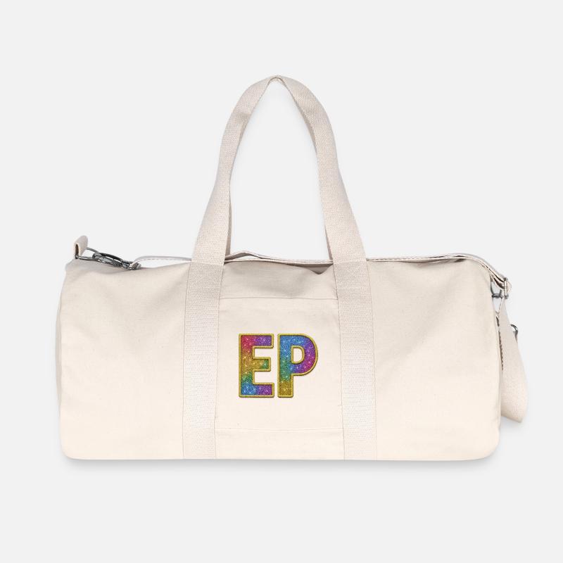 EP | Galaktischer Glitter-Initialschriftzug - Recycelte Canvas-Sporttasche von Stanley/Stella - Naturweiß