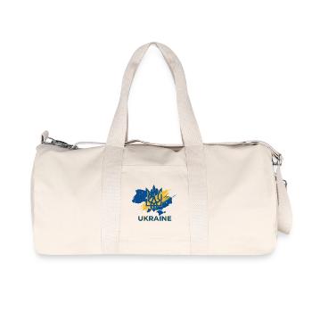Trident Wave Ukraine Logo Print - Recycled Canvas Sports Bag by Stanley/Stella - natural - Front