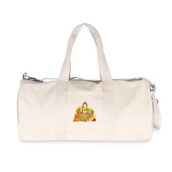 Panier d’automne aux citrouilles et fruits naturels - Sac de sport en toile recyclée Stanley/Stella - blanc naturel - Devant