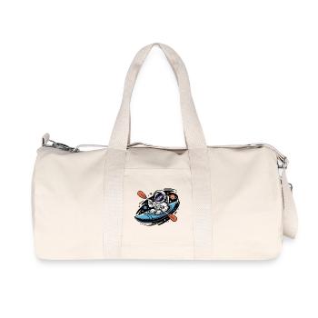 Astronauten-Kajak – Cooles Alien-Logo - Recycelte Canvas-Sporttasche von Stanley/Stella - Naturweiß - Vorne
