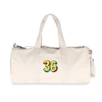 36 Nombre Coloré - Sac de sport en toile recyclée Stanley/Stella - blanc naturel - Devant