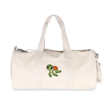 Cheerful Turtle Caricature - Recycled Canvas Sports Bag by Stanley/Stella - natural - Front