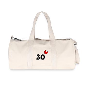 30. 30 ANS. 30e ANNIVERSAIRE. ANNIVERSAIRE 30 ANS. - Sac de sport en toile recyclée Stanley/Stella - blanc naturel - Devant