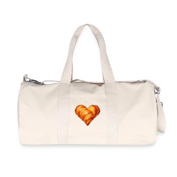 Illustration de croissant en forme de cœur - Sac de sport en toile recyclée Stanley/Stella - blanc naturel - Devant