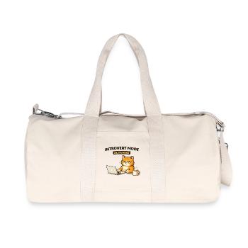 Introvert Mode Activated Cat - Recycled Canvas Sports Bag by Stanley/Stella - natural - Front