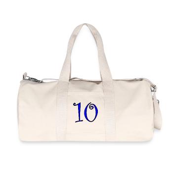 10. 10 ANS. 10e ANNIVERSAIRE. ANNIVERSAIRE 10 ANS. - Sac de sport en toile recyclée Stanley/Stella - blanc naturel - Devant