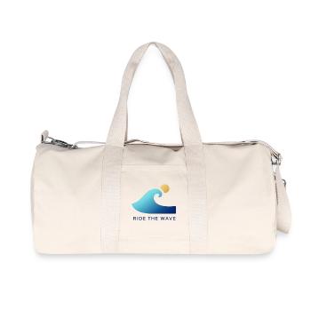 Wellenreiter am Sonnenaufgang - Recycelte Canvas-Sporttasche von Stanley/Stella - Naturweiß - Vorne
