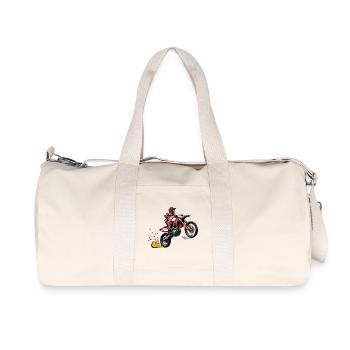 Motocross Sprung Illustration - Recycelte Canvas-Sporttasche von Stanley/Stella - Naturweiß - Vorne