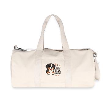 Bernese Mountain Dog Little Berner Therapy Dog Humor - Recycled Canvas Sports Bag by Stanley/Stella - natural - Front