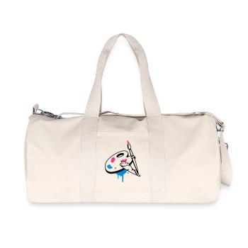 Paint brush, color and painter's palette - Recycled Canvas Sports Bag by Stanley/Stella - natural - Front