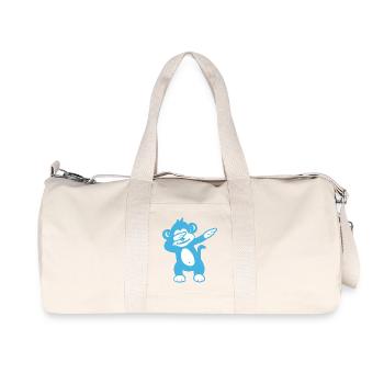 Blue Monkey Maskottchen – Verspieltes Design - Recycelte Canvas-Sporttasche von Stanley/Stella - Naturweiß - Vorne