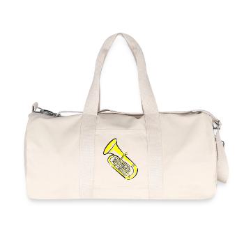 Graphic Tuba Illustration on Clothing - Recycled Canvas Sports Bag by Stanley/Stella - natural - Front