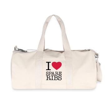 I LOVE SPARE RIBS - Recycelte Canvas-Sporttasche von Stanley/Stella - Naturweiß - Vorne