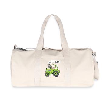 Tuck Tuck Tuck Schwein - Trecker - Bulldog - Comic - Recycelte Canvas-Sporttasche von Stanley/Stella - Naturweiß - Vorne