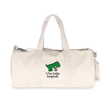 T-Rex hates korfball ball funny dinosaur cartoon - Recycelte Canvas-Sporttasche von Stanley/Stella - Naturweiß - Vorne
