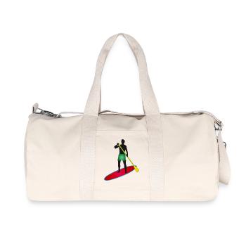 Stand up paddling - Mann mit Paddle Board - Recycelte Canvas-Sporttasche von Stanley/Stella - Naturweiß - Vorne