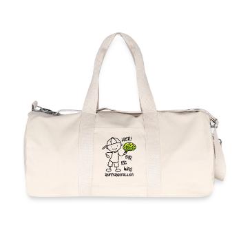 Hier Dir ist was runtergefallen - Gehirn - Recycelte Canvas-Sporttasche von Stanley/Stella - Naturweiß - Vorne