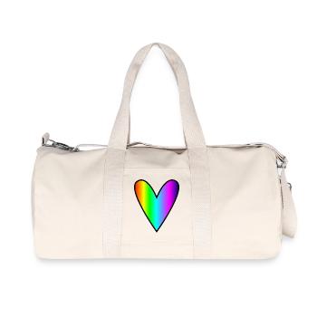 CŒUR. CŒURS. SAINT VALENTIN. LOVE. AMOUR. COUPLE. - Sac de sport en toile recyclée Stanley/Stella - blanc naturel - Devant