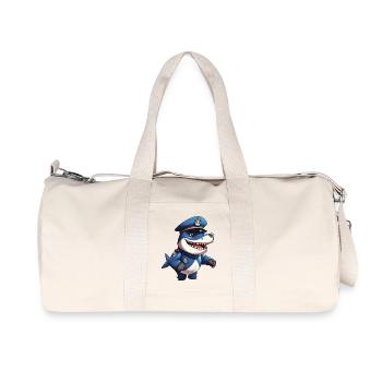 Police des requins - Sac de sport en toile recyclée Stanley/Stella - blanc naturel - Devant