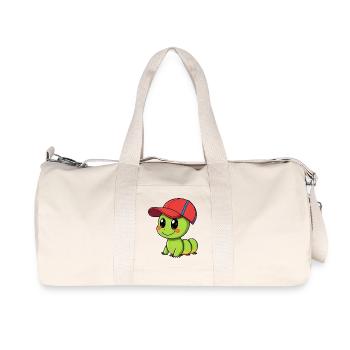 Caterpil heureux en casquette de baseball - Illustration mignonne - Sac de sport en toile recyclée Stanley/Stella - blanc naturel - Devant