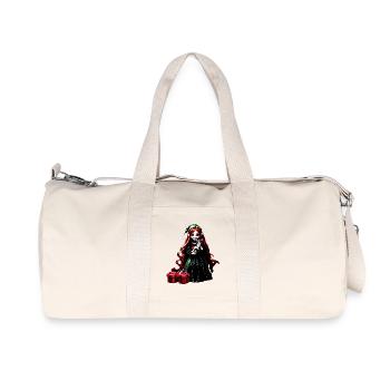 Christmas elf with kitten. - Recycled Canvas Sports Bag by Stanley/Stella - natural - Front
