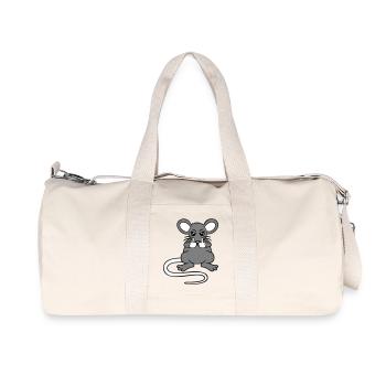 Mouse Nasty Angry Frustrated Aggressive Middle Finger - Recycled Canvas Sports Bag by Stanley/Stella - natural - Front