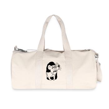 Mouse Hole Exhausted Work Get Up Tired Morning - Recycled Canvas Sports Bag by Stanley/Stella - natural - Front
