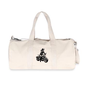 Biker Girl - Motorbike Design - Recycelte Canvas-Sporttasche von Stanley/Stella - Naturweiß - Vorne