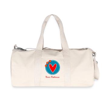 GELIEBTE. MEISTER. VIELEN DANK. DANKE HERRIN. GESCHENK. - Recycelte Canvas-Sporttasche von Stanley/Stella - Naturweiß - Vorne