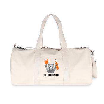 Party Waschbär Spruch Trinkspruch Es Eskaliert Eh - Recycelte Canvas-Sporttasche von Stanley/Stella - Naturweiß - Vorne
