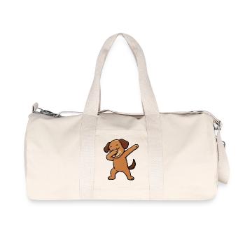 Dabender Dog Cartoon - Recycled Canvas Sports Bag by Stanley/Stella - natural - Front