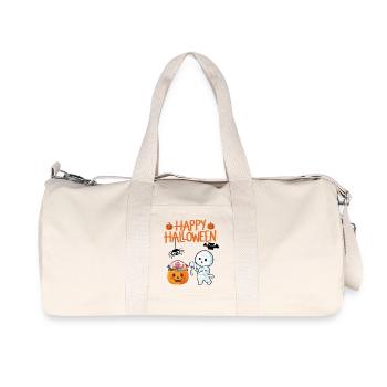 Momie d’Halloween et citrouille avec des bonbons - Sac de sport en toile recyclée Stanley/Stella - blanc naturel - Devant
