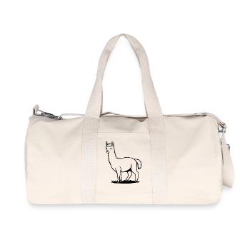 Alpaca T-shirt Gift - Recycled Canvas Sports Bag by Stanley/Stella - natural - Front