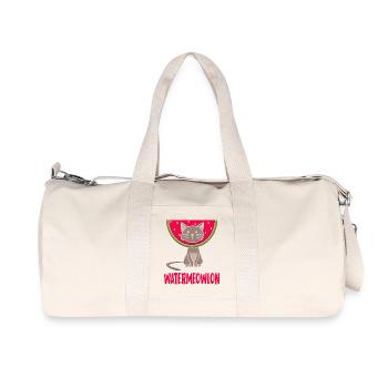Funny Watermeowlon Cat Pun Fruit Graphic - Recycelte Canvas-Sporttasche von Stanley/Stella - Naturweiß - Vorne