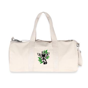 Giraffe with leaves in the background - Recycled Canvas Sports Bag by Stanley/Stella - natural - Front