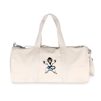 Schimpansen Affe im Karate Gi Kampfsport Motiv - Recycelte Canvas-Sporttasche von Stanley/Stella - Naturweiß - Vorne