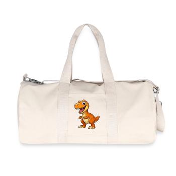 Funny Dino Cartoon T-Rex - Recycled Canvas Sports Bag by Stanley/Stella - natural - Front