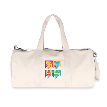 Bloc de portraits pop-art Schopenhauer - Sac de sport en toile recyclée Stanley/Stella - blanc naturel - Devant