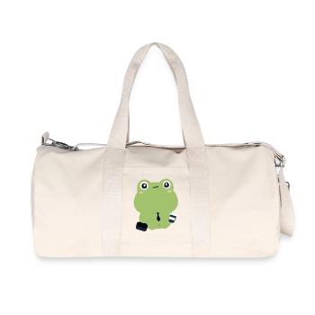 Tired Office Frog in Tie - Recycled Canvas Sports Bag by Stanley/Stella - natural - Front