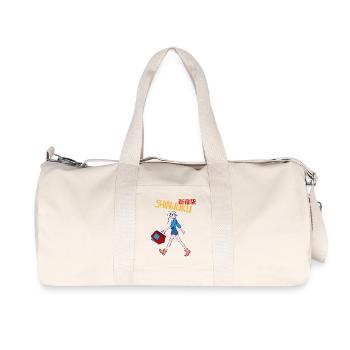 Shinjuku Shopperin Neon Stil - Recycelte Canvas-Sporttasche von Stanley/Stella - Naturweiß - Vorne