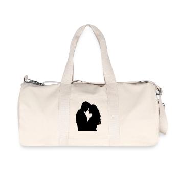 Couple Silhouette Love Romance Valentine's Day Boyfriend - Recycled Canvas Sports Bag by Stanley/Stella - natural - Front