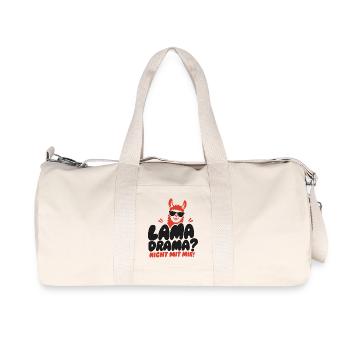 Lama Drama Nicht Mit Mir Lustiger Spruch - Recycelte Canvas-Sporttasche von Stanley/Stella - Naturweiß - Vorne